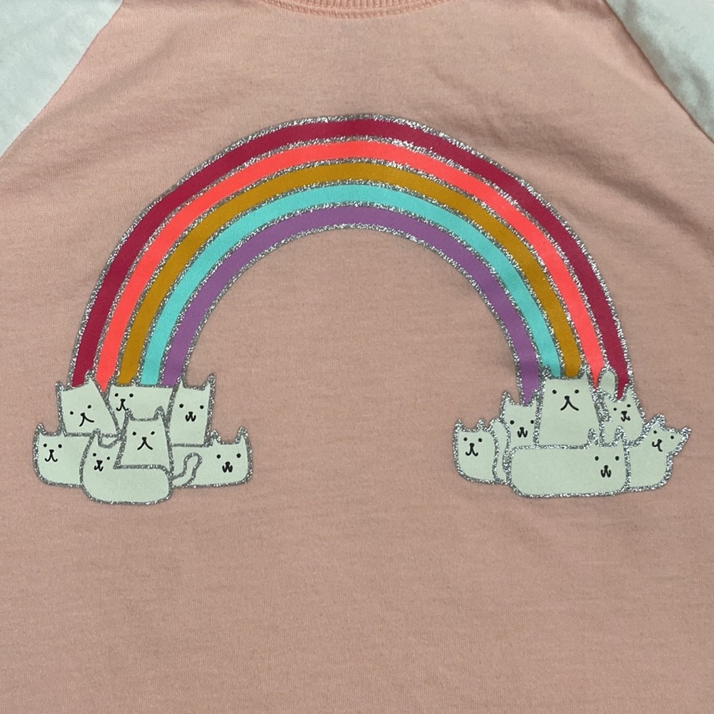 Girls Cat & Jack Springtime Glitter Raglan Tee Bundle - Picture 6 of 10